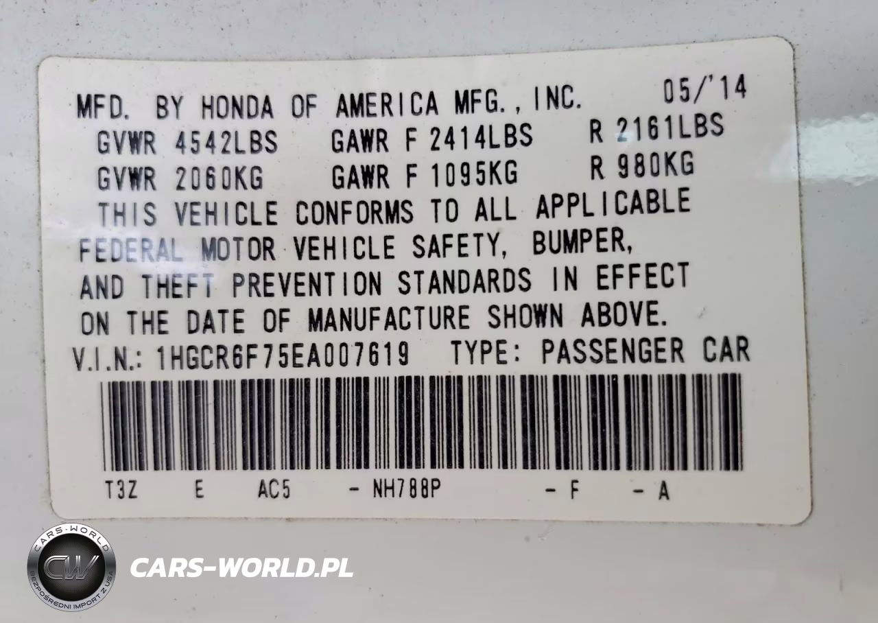 2014 Honda Accord Touring Hybrid VIN:1HGCR6F75EA007619 - 13