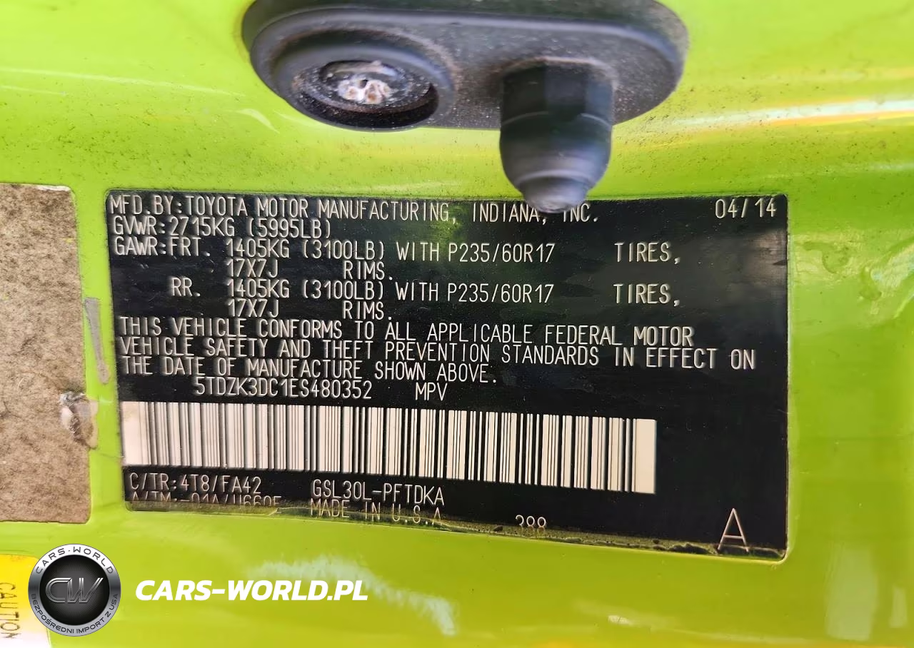 2014 Toyota Sienna L 7-Passenger VIN:5TDZK3DC1ES480352 - 13