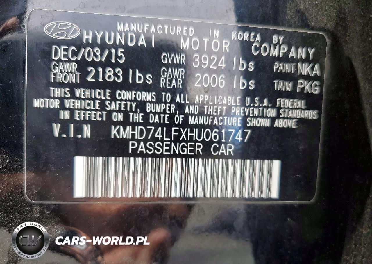 2017 Hyundai Elantra Se VIN:KMHD74LFXHU061747 - 12