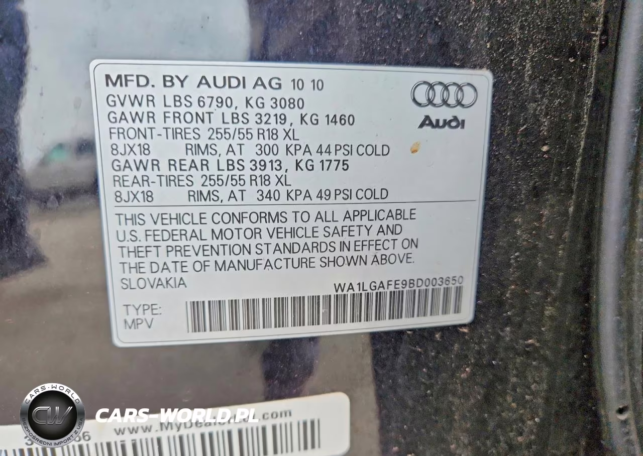 2011 Audi Q7 Premium Plus VIN:WA1LGAFE9BD003650 - 13