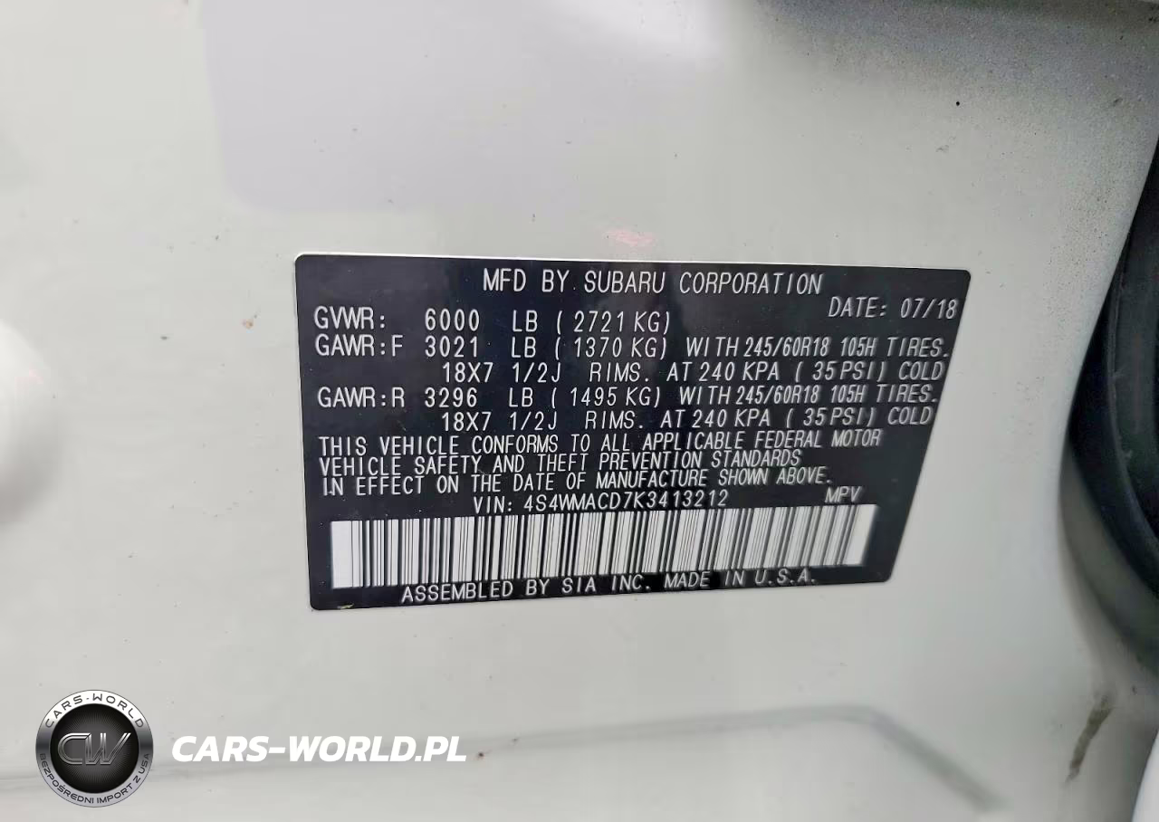 2019 Subaru Ascent Premium VIN:4S4WMACD7K3413212 - 14