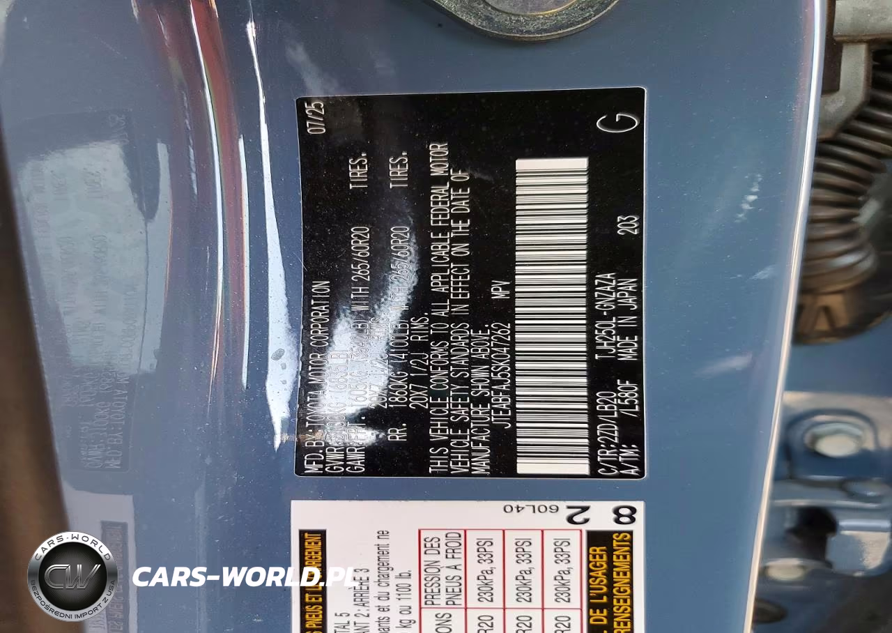 2025 Toyota Land Cruiser Base VIN:JTEABFAJ5SK047262 - 13