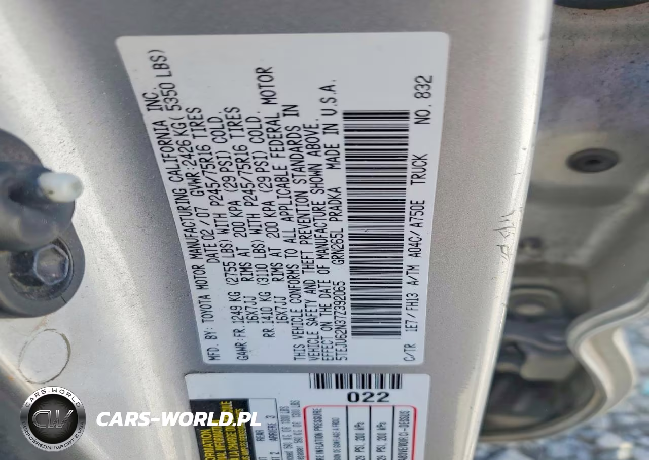 2007 Toyota Tacoma Double Cab Prerunner VIN:5TEJU62N37Z392065 - 12