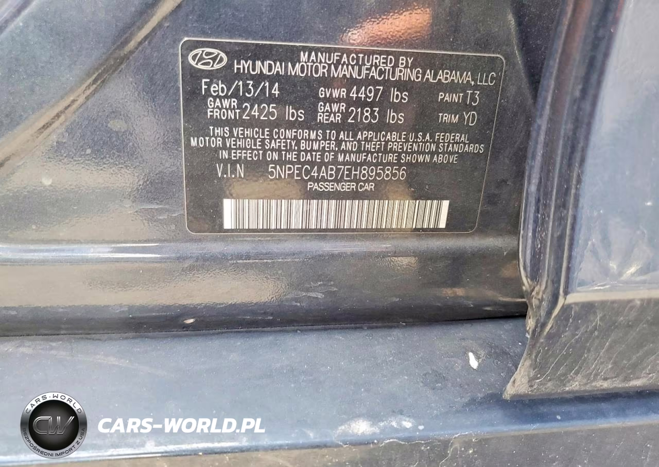 2014 Hyundai Sonata Limited 2.0T VIN:5NPEC4AB7EH895856 - 12