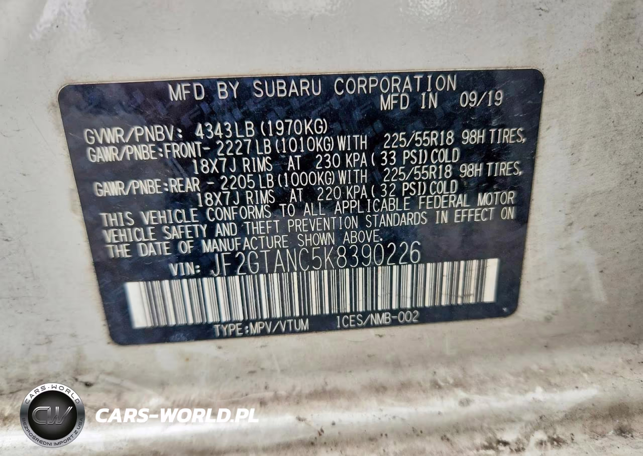 2019 Subaru Crosstrek Limited VIN:JF2GTANC5K8390226 - 13