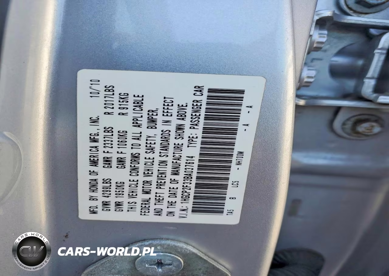 2011 Honda Accord Lx VIN:1HGCP2F33BA037614 - 12