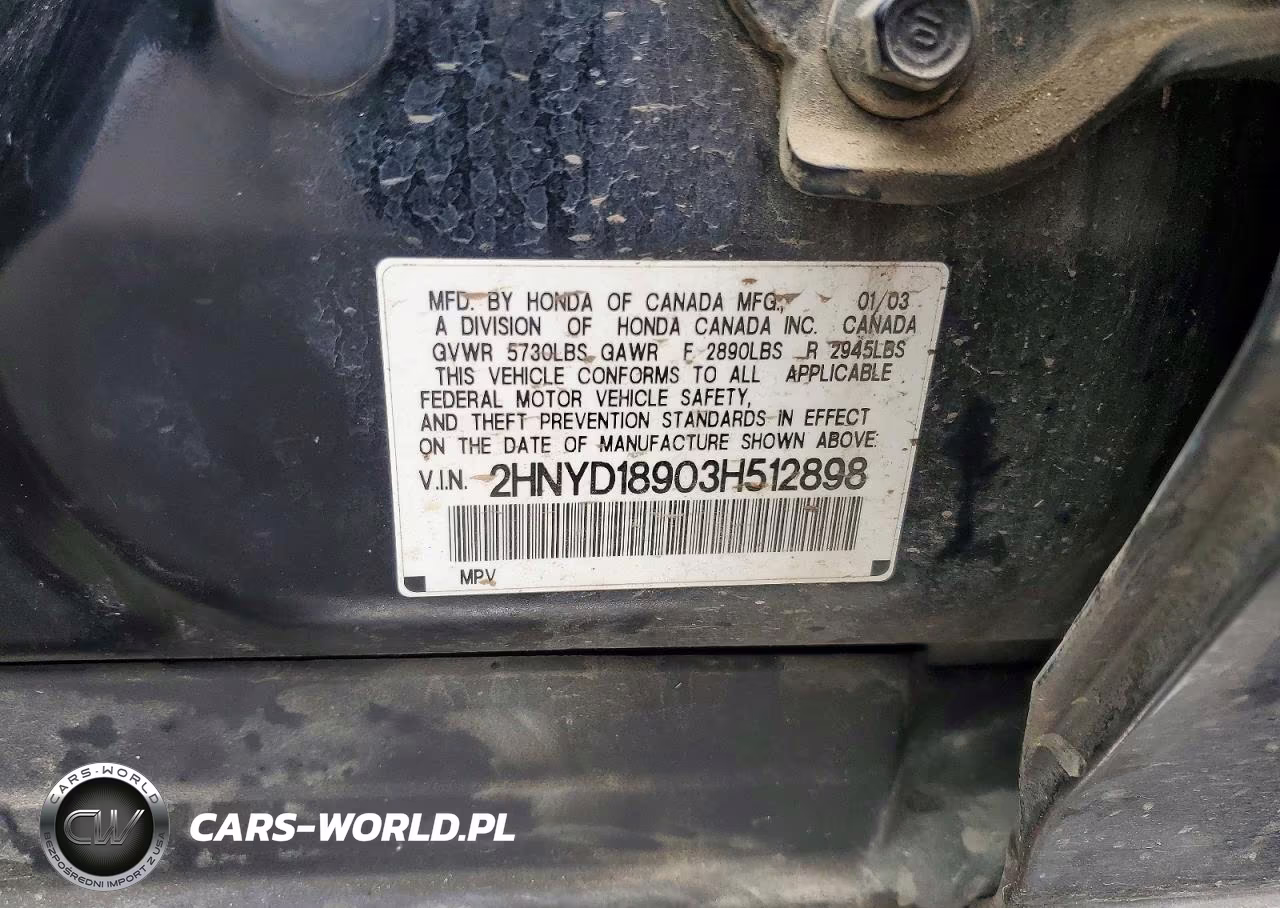 2003 Acura Mdx Touring VIN:2HNYD18903H512898 - 13