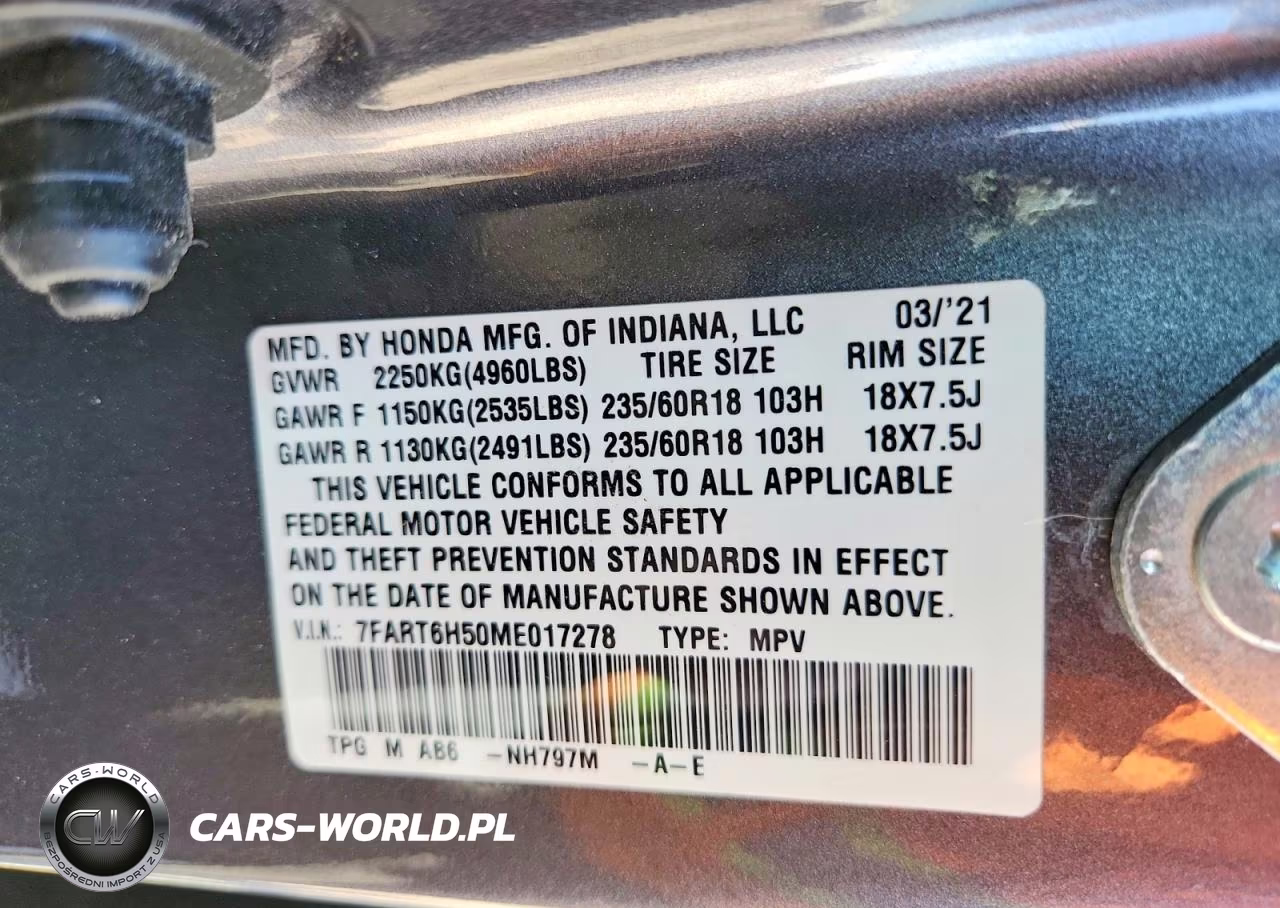 2021 Honda Cr-V Ex VIN:7FART6H50ME017278 - 14