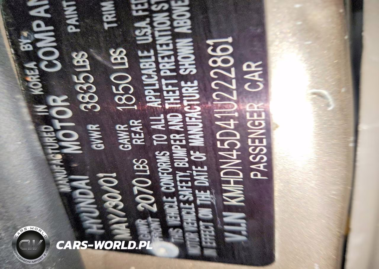 2001 Hyundai Elantra Gls VIN:KMHDN45D41U222861 - 14