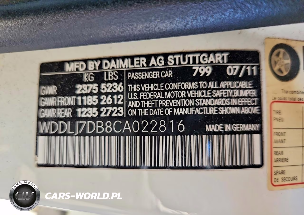 2012 Mercedes-Benz Cls 550 VIN:WDDLJ7DB8CA022816 - 12