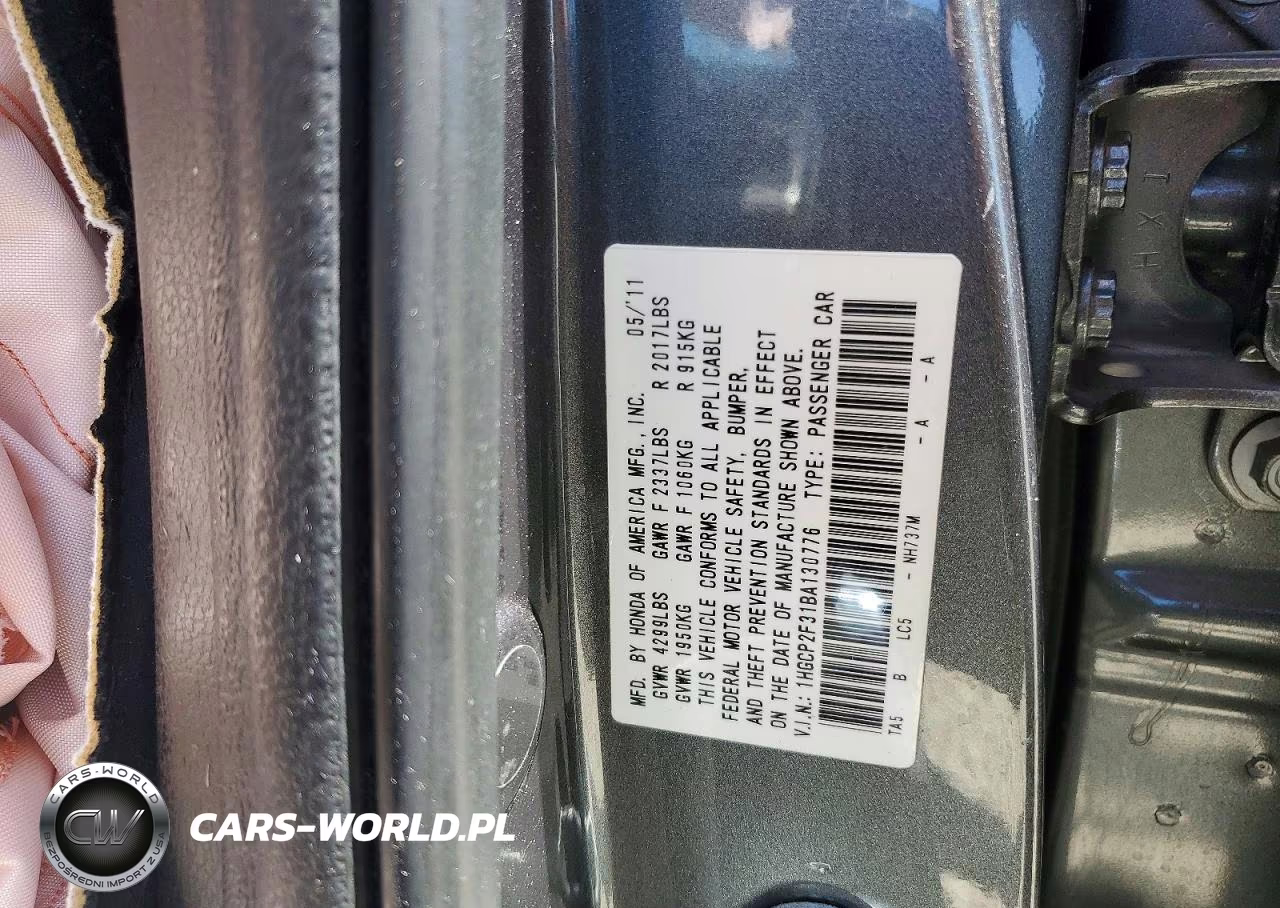 2011 Honda Accord Lx VIN:1HGCP2F31BA130776 - 12