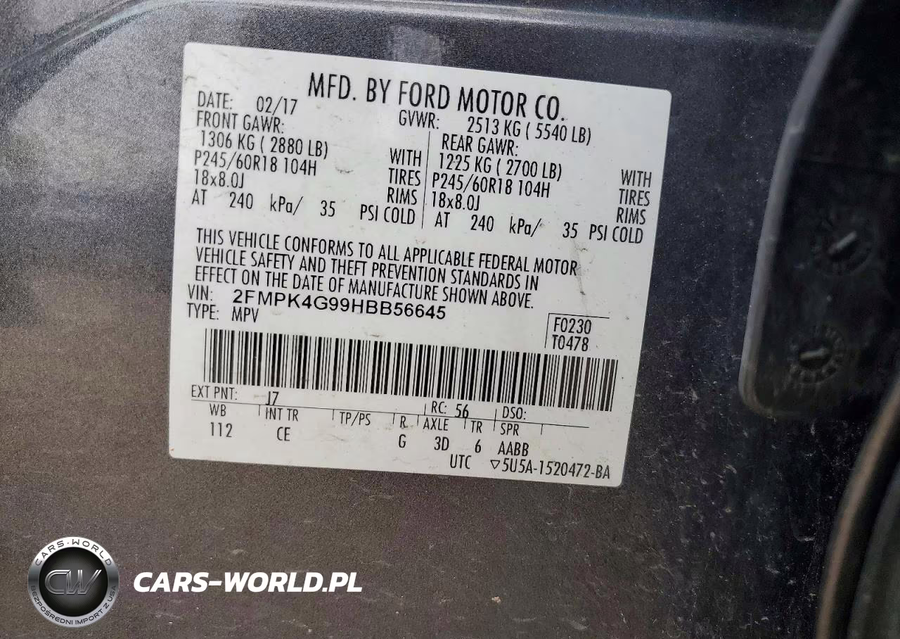 2017 Ford Edge Se VIN:2FMPK4G99HBB56645 - 13