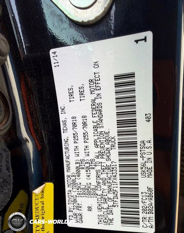 2015 Toyota Tundra Sr5 VIN:5TFDW5F11FX433517 - 10