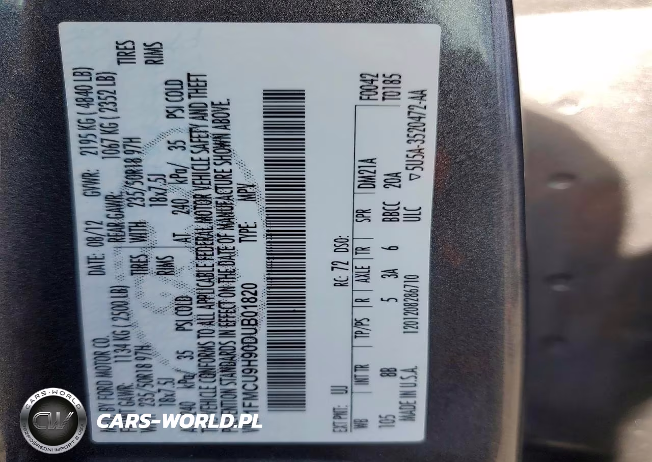 2013 Ford Escape Sel VIN:1FMCU9H90DUB01820 - 13