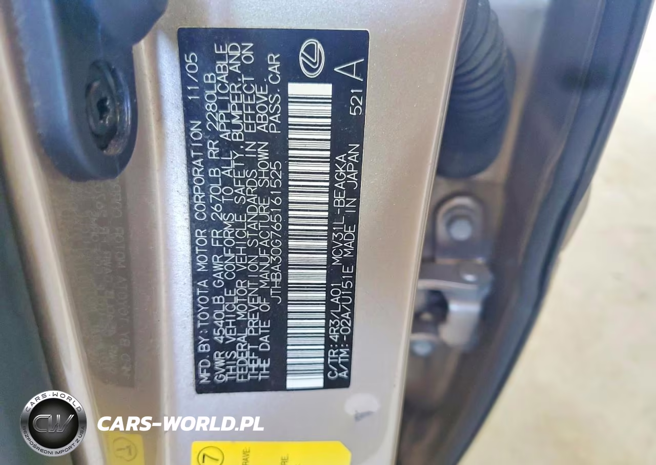 2006 Lexus Es 330 VIN:JTHBA30G765161525 - 12