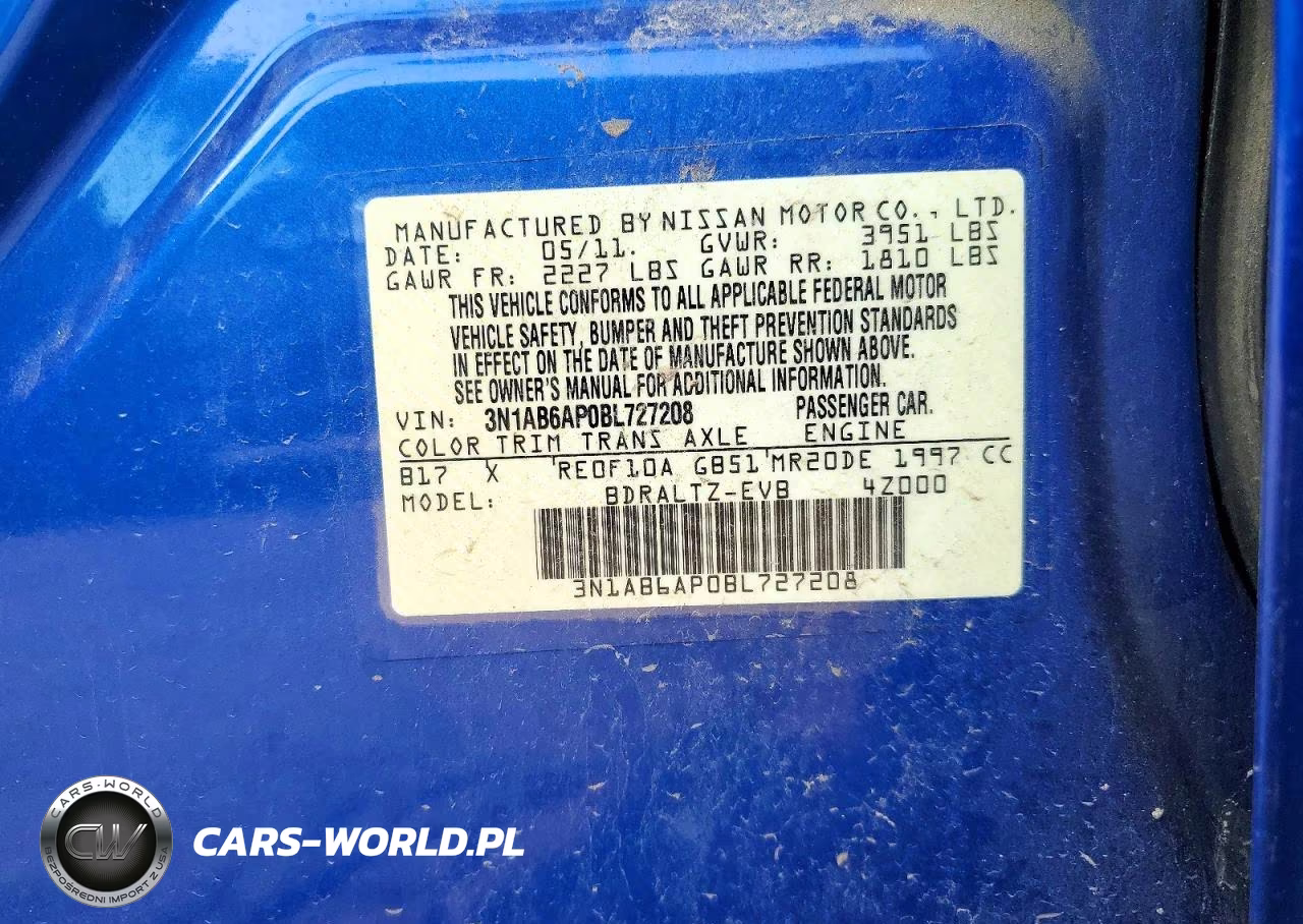 2011 Nissan Sentra 2.0 VIN:3N1AB6AP0BL727208 - 13