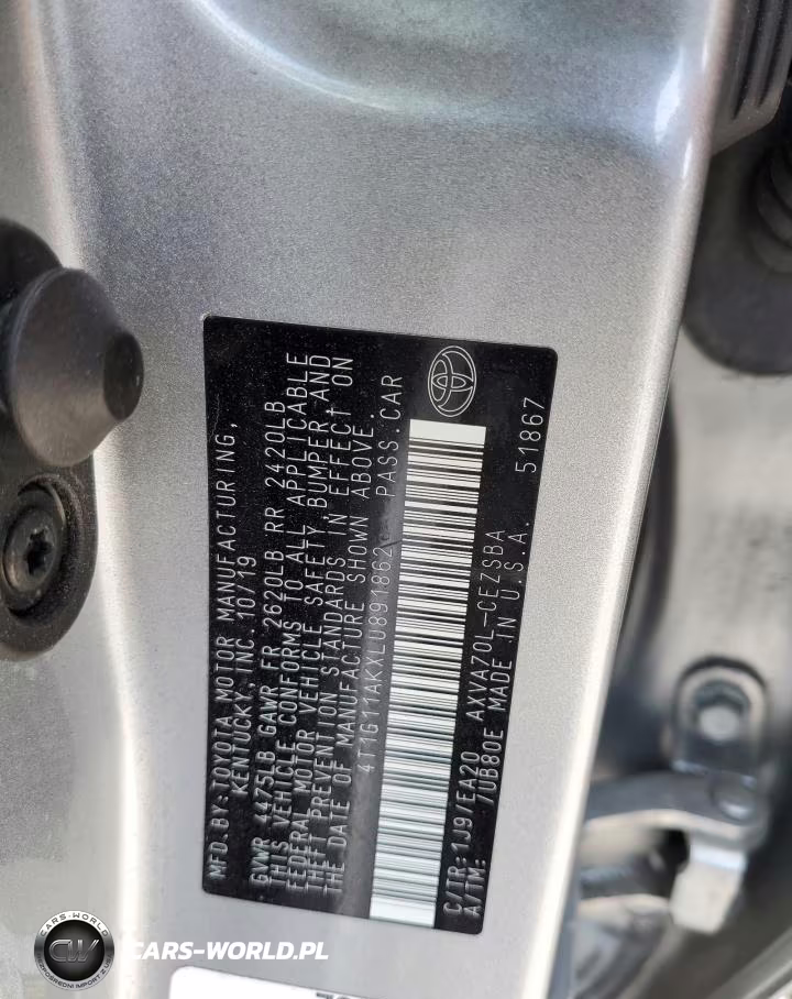 2020 Toyota Camry Se VIN:4T1G11AKXLU891862 - 12