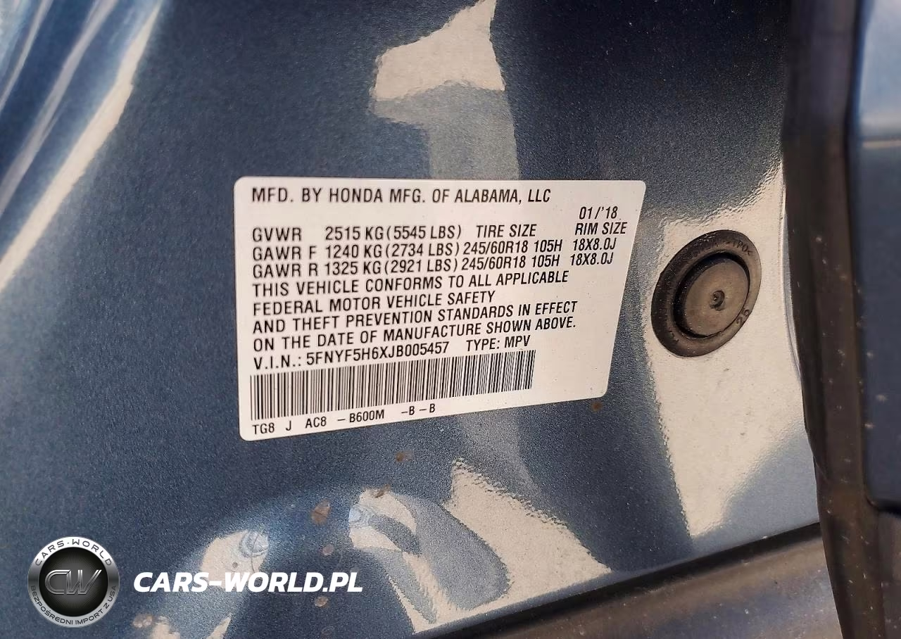 2018 Honda Pilot Exl VIN:5FNYF5H6XJB005457 - 13