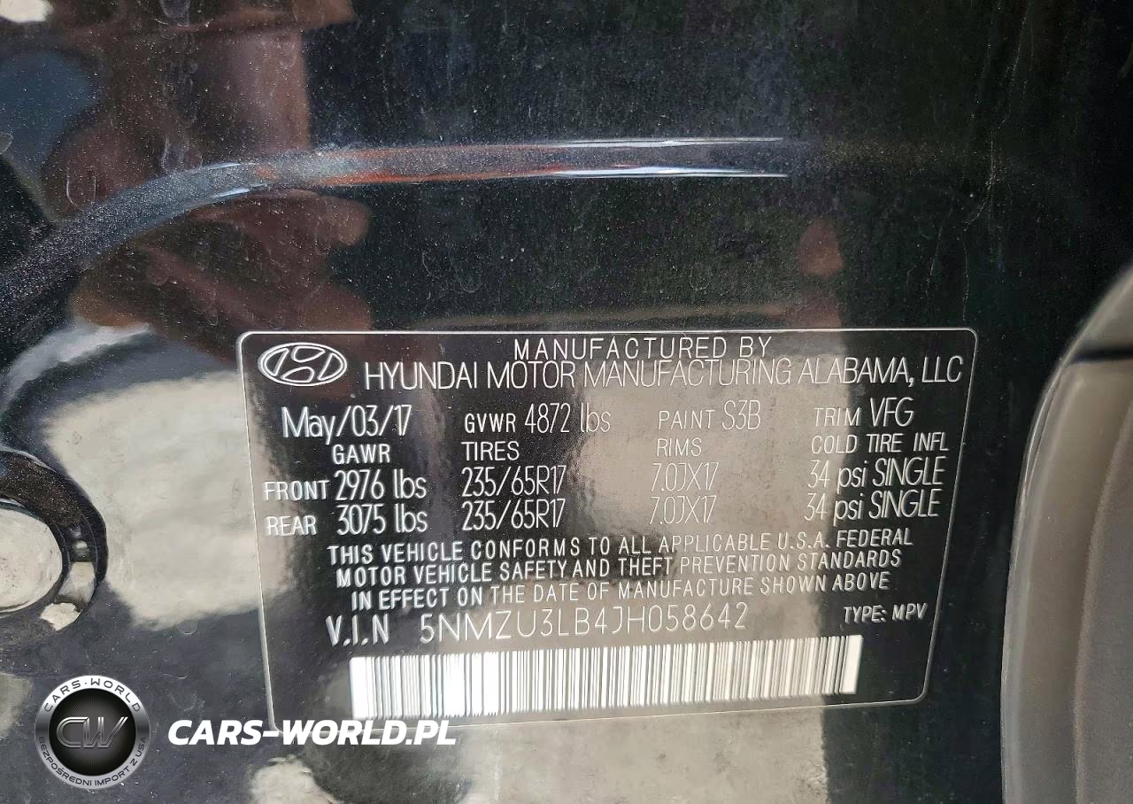 2018 Hyundai Santa Fe Sport 2.4L VIN:5NMZU3LB4JH058642 - 13