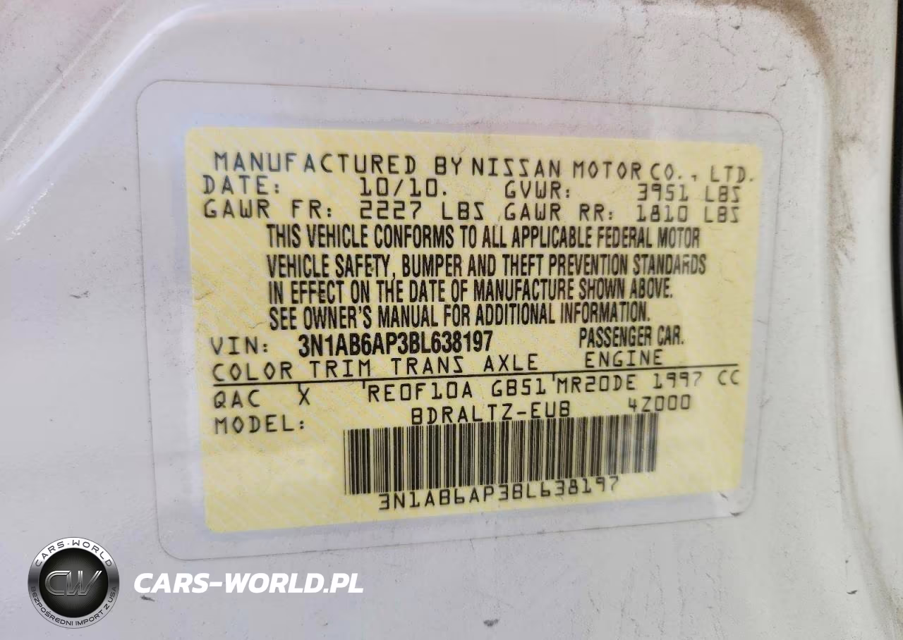 2011 Nissan Sentra 2.0-2.0S-Sr-2.0Sl VIN:3N1AB6AP3BL638197 - 12