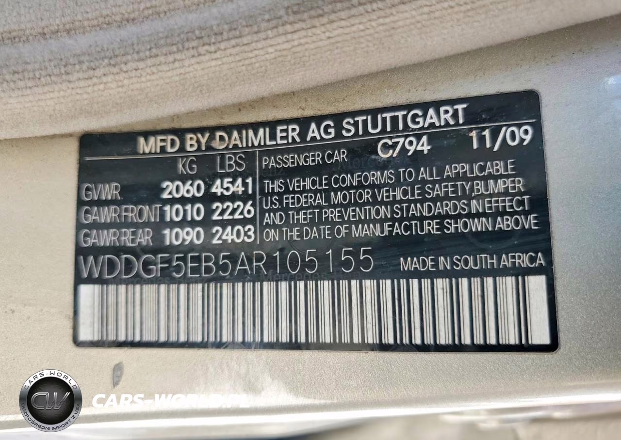 2010 Mercedes-Benz C 300 VIN:WDDGF5EB5AR105155 - 12