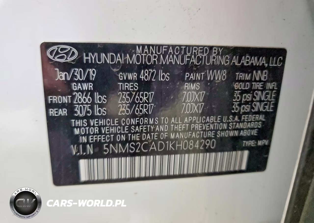 2019 Hyundai Santa Fe Se VIN:5NMS2CAD1KH084290 - 13