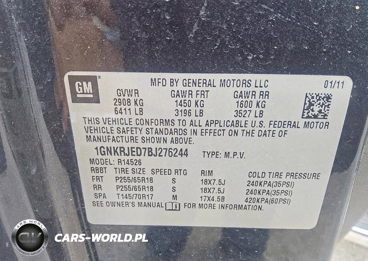 2011 Chevrolet Traverse Lt VIN:1GNKRJED7BJ276244 - 13
