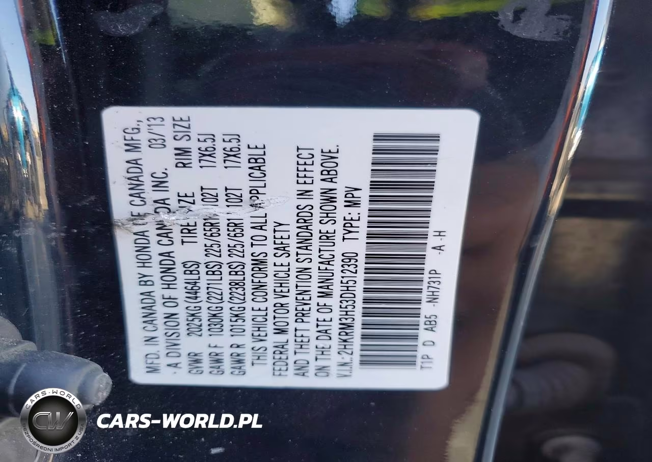 2013 Honda Cr-V Ex VIN:2HKRM3H53DH512390 - 13
