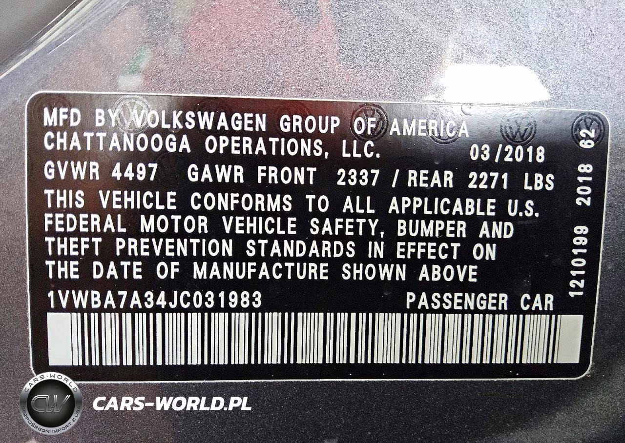 2018 Volkswagen Passat Se VIN:1VWBA7A34JC031983 - 12