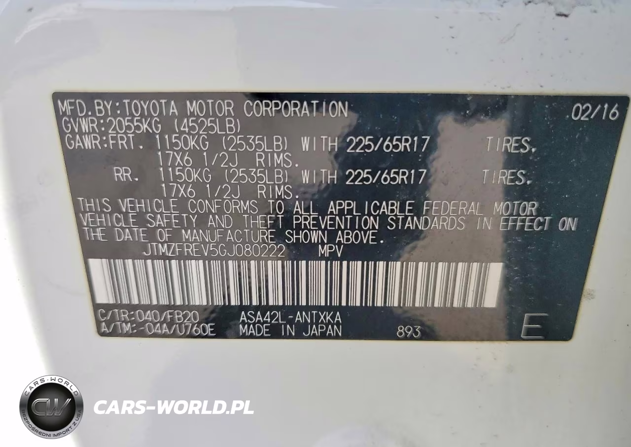 2016 Toyota Rav4 Le VIN:JTMZFREV5GJ080222 - 14