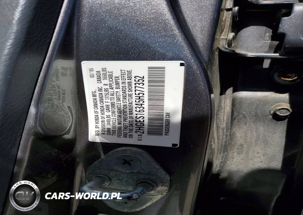 2005 Honda Civic Dx Vp VIN:2HGES16345H577352 - 12