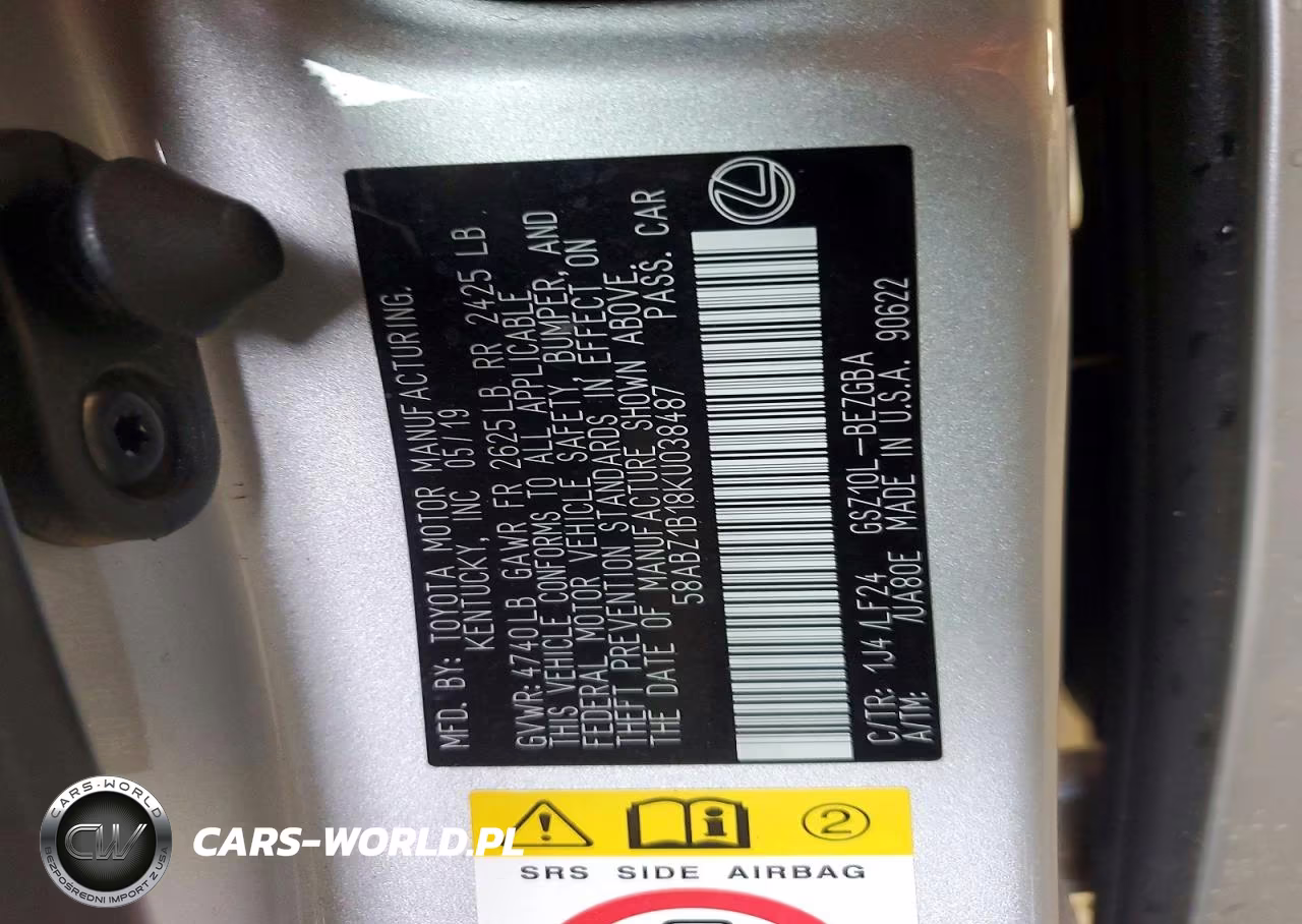 2019 Lexus Es 350 VIN:58ABZ1B18KU038487 - 12