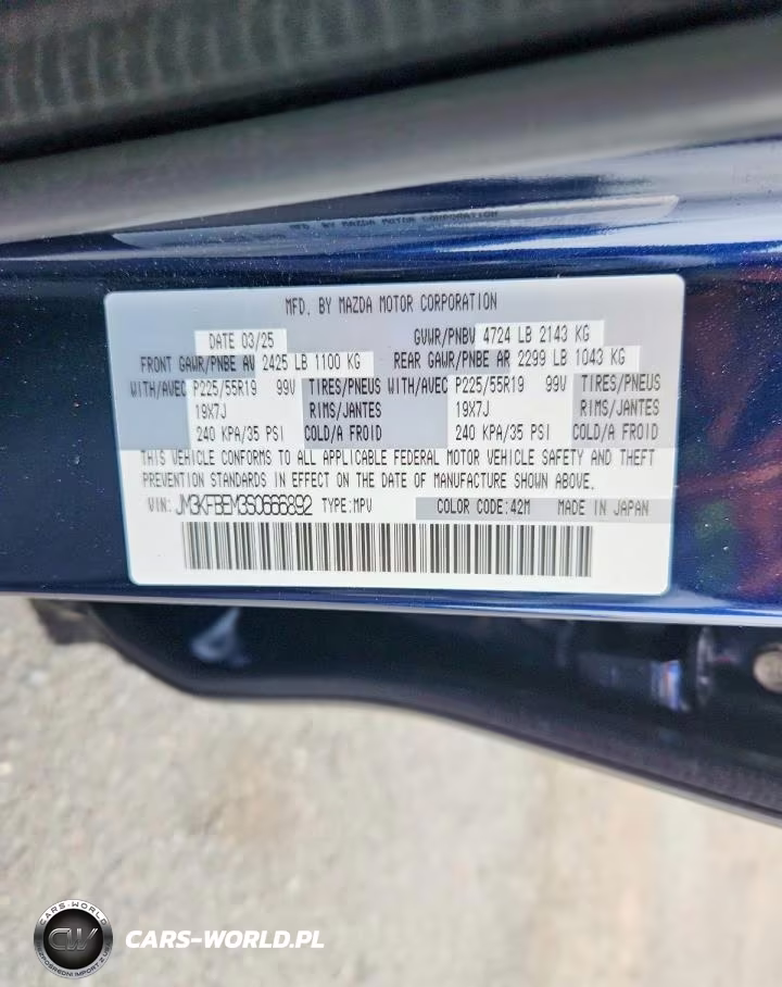 2025 Mazda Cx-5 Premium Plus VIN:JM3KFBEM3S0666892 - 12