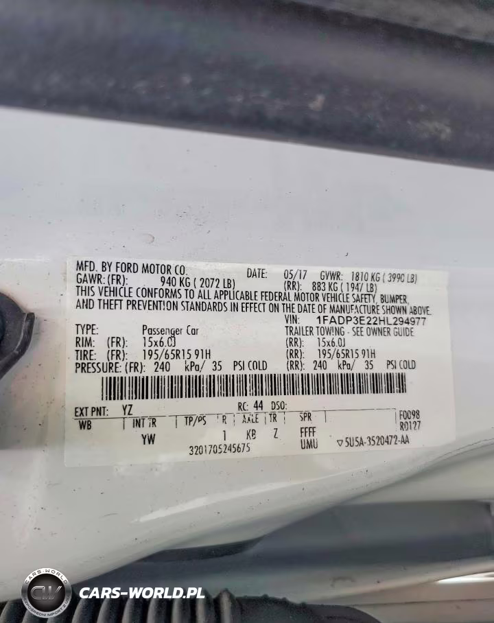 2017 Ford Focus S VIN:1FADP3E22HL294977 - 12