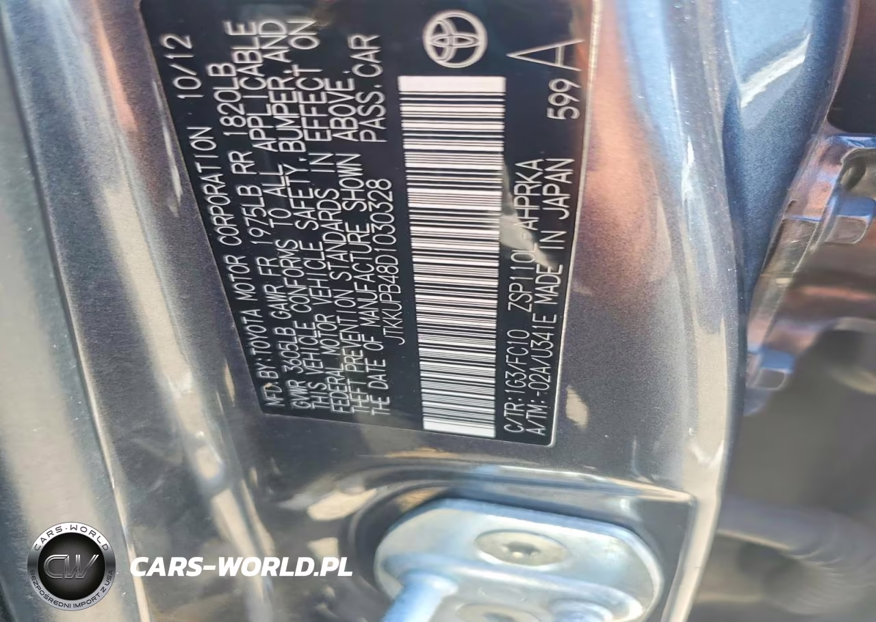 2013 Scion Xd Base VIN:JTKKUPB48D1030328 - 13