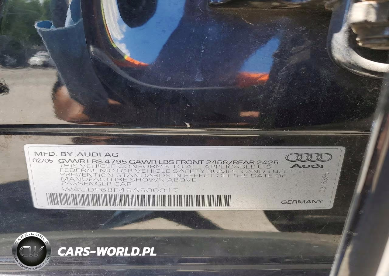 2005 Audi A4 2.0T Quattro VIN:WAUDF68E45A500017 - 13