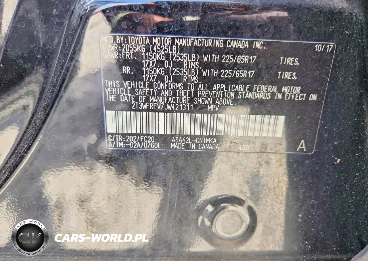 2018 Toyota Rav4 Xle VIN:2T3WFREV7JW421311 - 13