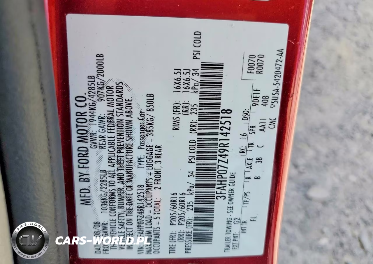 2009 Ford Fusion Se VIN:3FAHP07Z49R142518 - 12