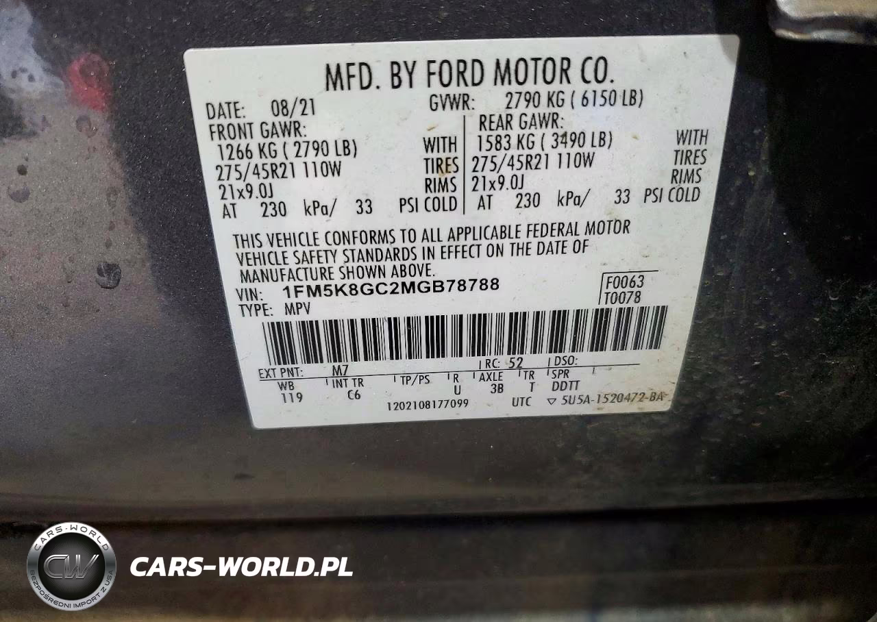 2021 Ford Explorer St VIN:1FM5K8GC2MGB78788 - 13