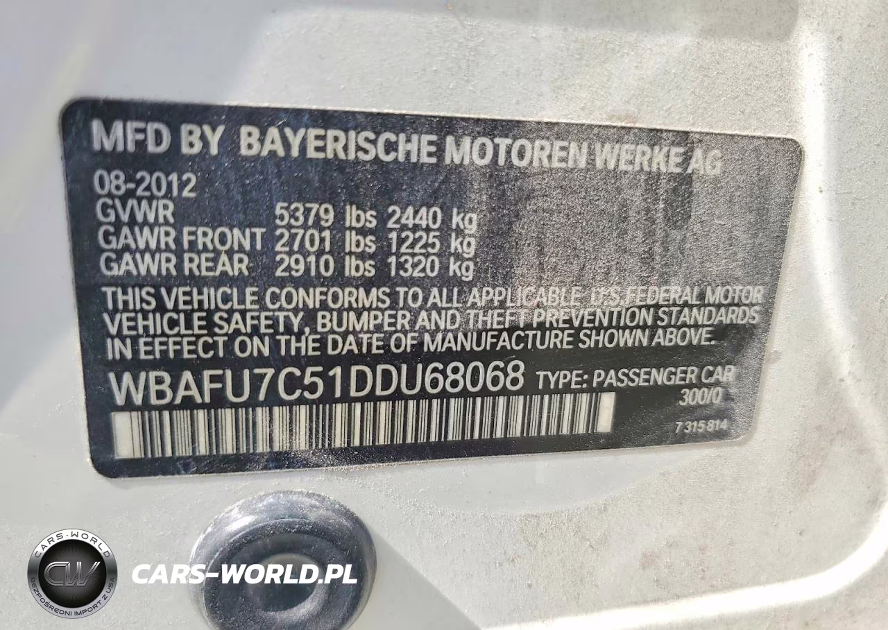 2013 BMW 535 Xi VIN:WBAFU7C51DDU68068 - 12