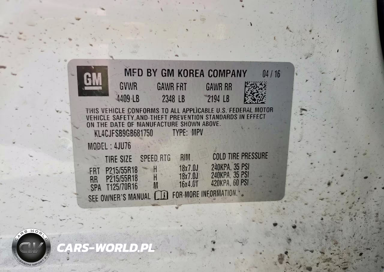 2016 Buick Encore Convenience VIN:KL4CJFSB9GB681750 - 13