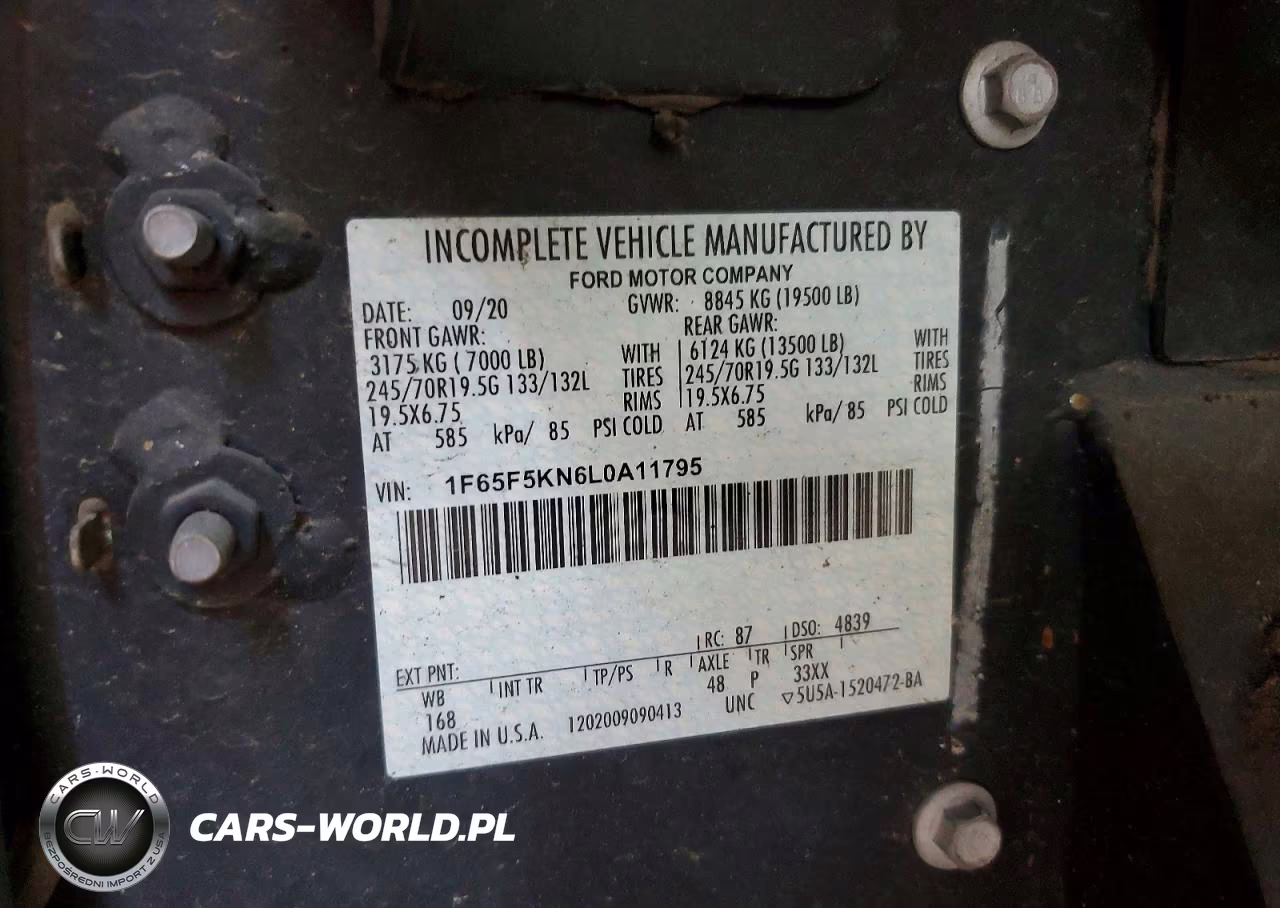 2020 Ford F59 Delivery Truck VIN:1F65F5KN6L0A11795 - 13