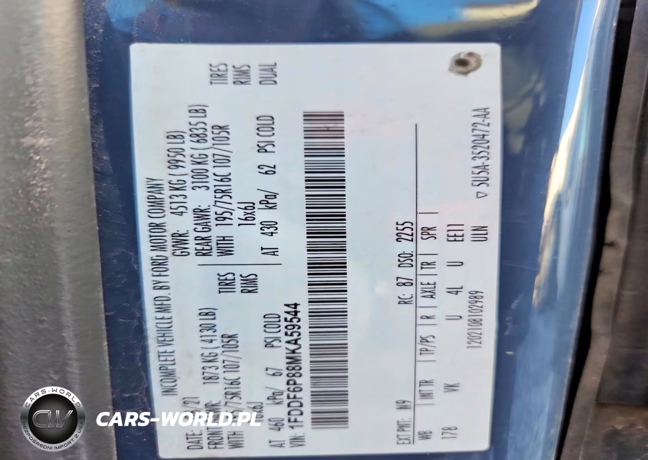 2021 Ford Transit T-350 Hd VIN:1FDDF6P88MKA59544 - 13