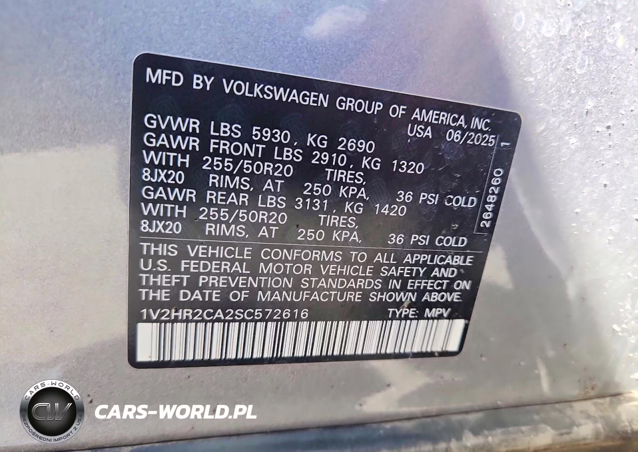 2025 Volkswagen Atlas Se VIN:1V2HR2CA2SC572616 - 12
