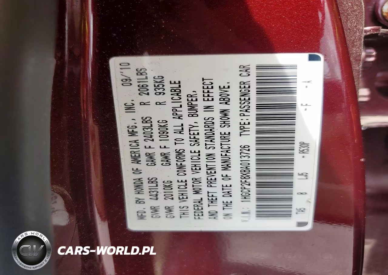 2011 Honda Accord Exl VIN:1HGCP2F8XBA013726 - 12