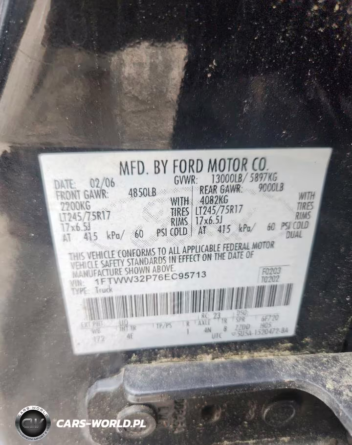 2006 Ford F350 Super Duty VIN:1FTWW32P76EC95713 - 12