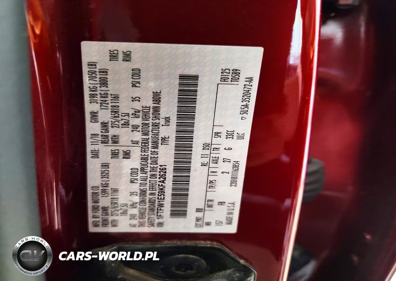 2019 Ford F150 Supercrew VIN:1FTFW1E59KFA26261 - 13