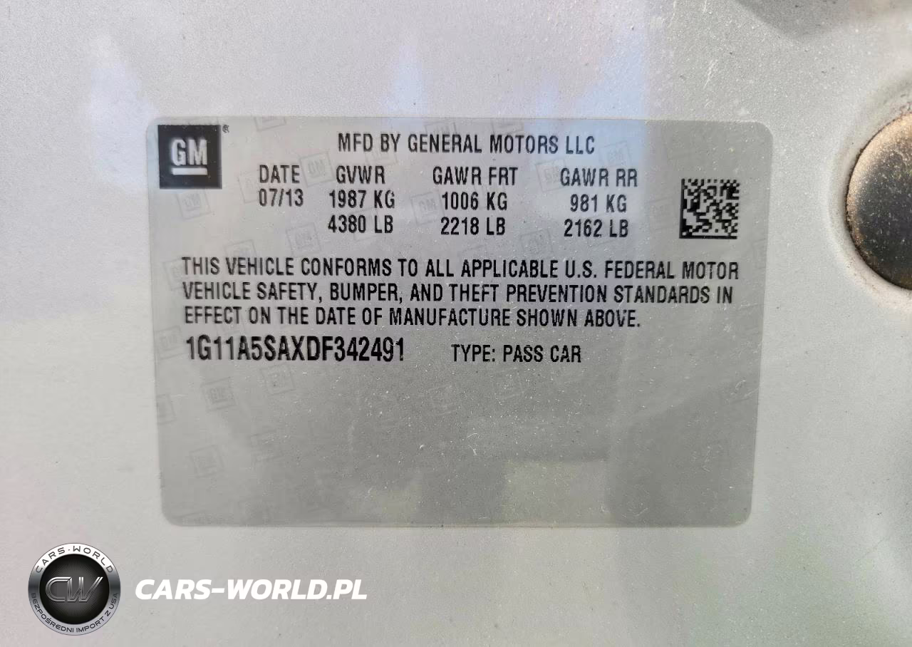 2013 Chevrolet Malibu Ls VIN:1G11A5SAXDF342491 - 12