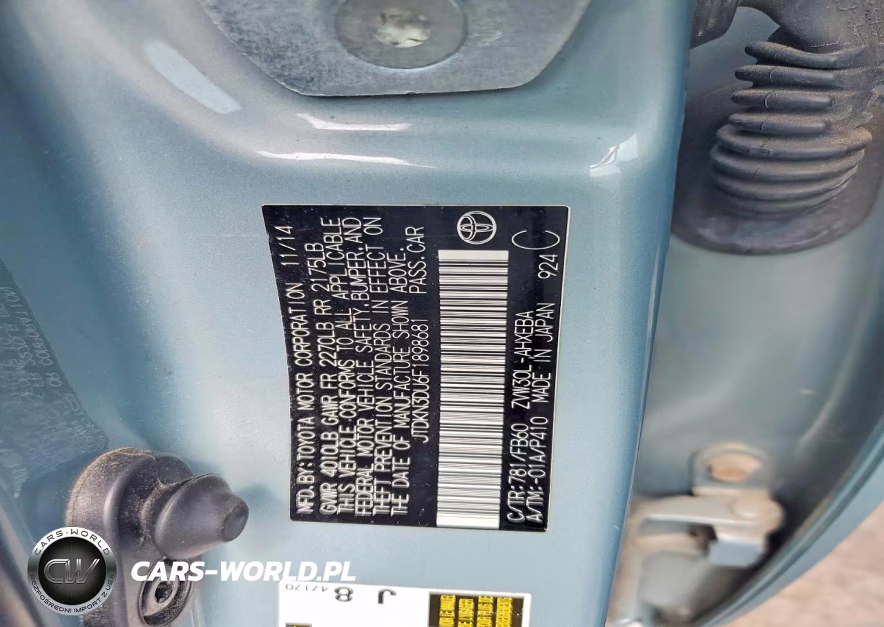 2015 Toyota Prius Two VIN:JTDKN3DU6F1898681 - 12