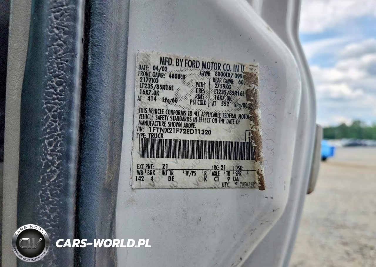 2002 Ford F250 Super Duty VIN:1FTNX21F72ED11320 - 12
